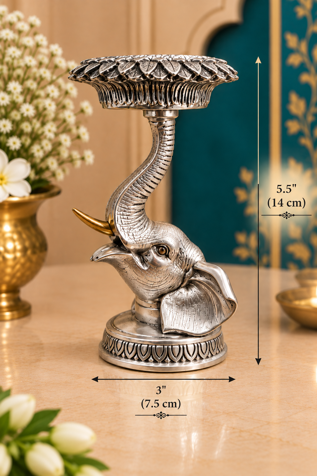Gajdeep Silver Plated Candle