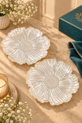 Ivory Petal Snack Plate Set Of 7