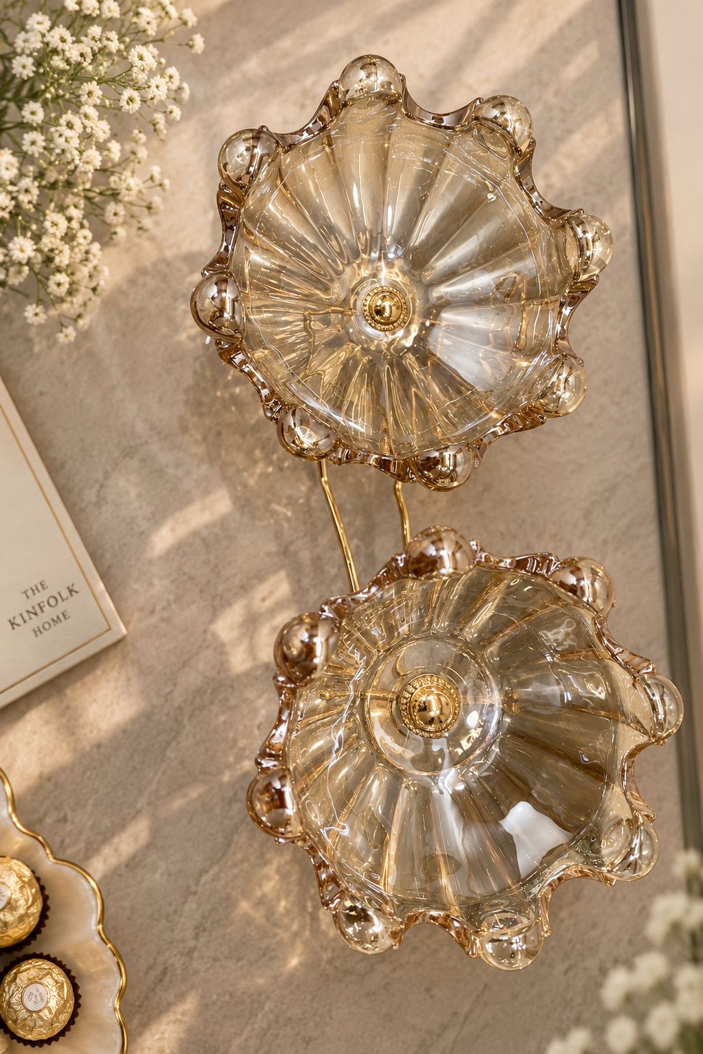 Royal Glided Double Golden Bowl Trolley