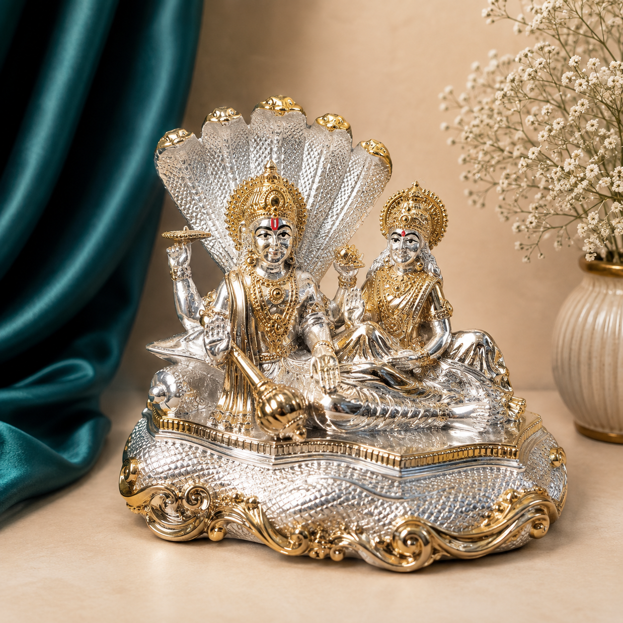 Lakshmi Narayan Silver Plating Idol