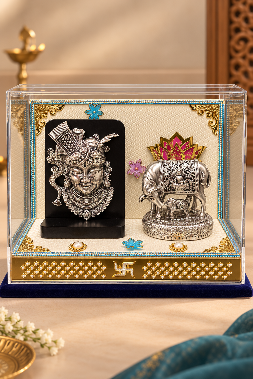 Govinda Silver Plated Kamadhenu Set