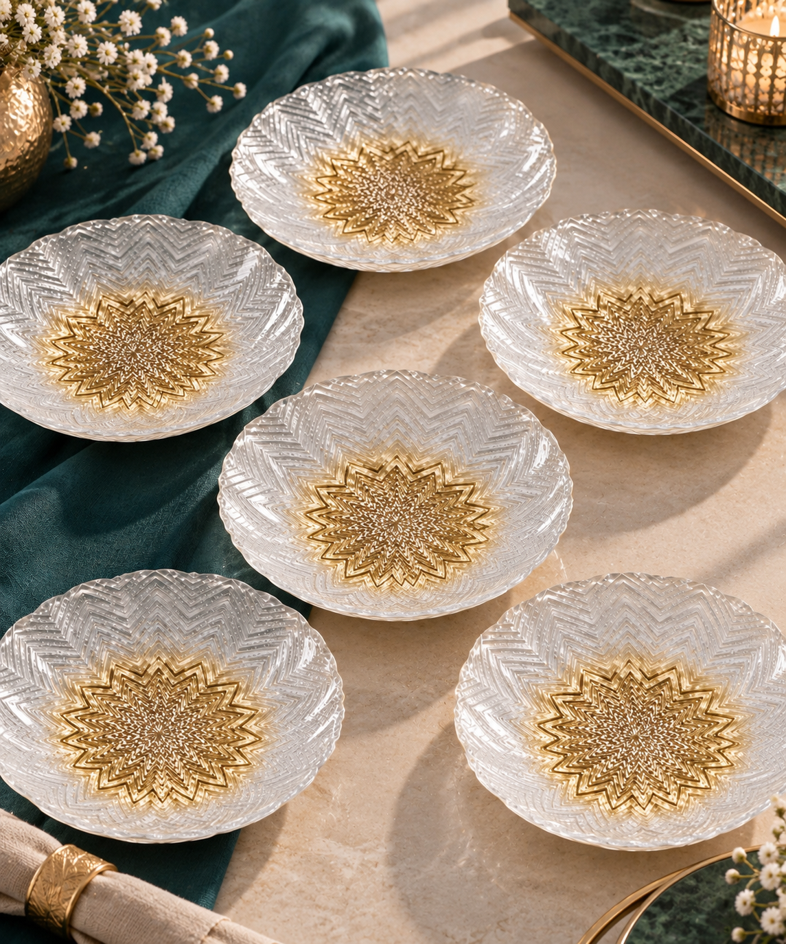Mandala Radiance Snack Plates