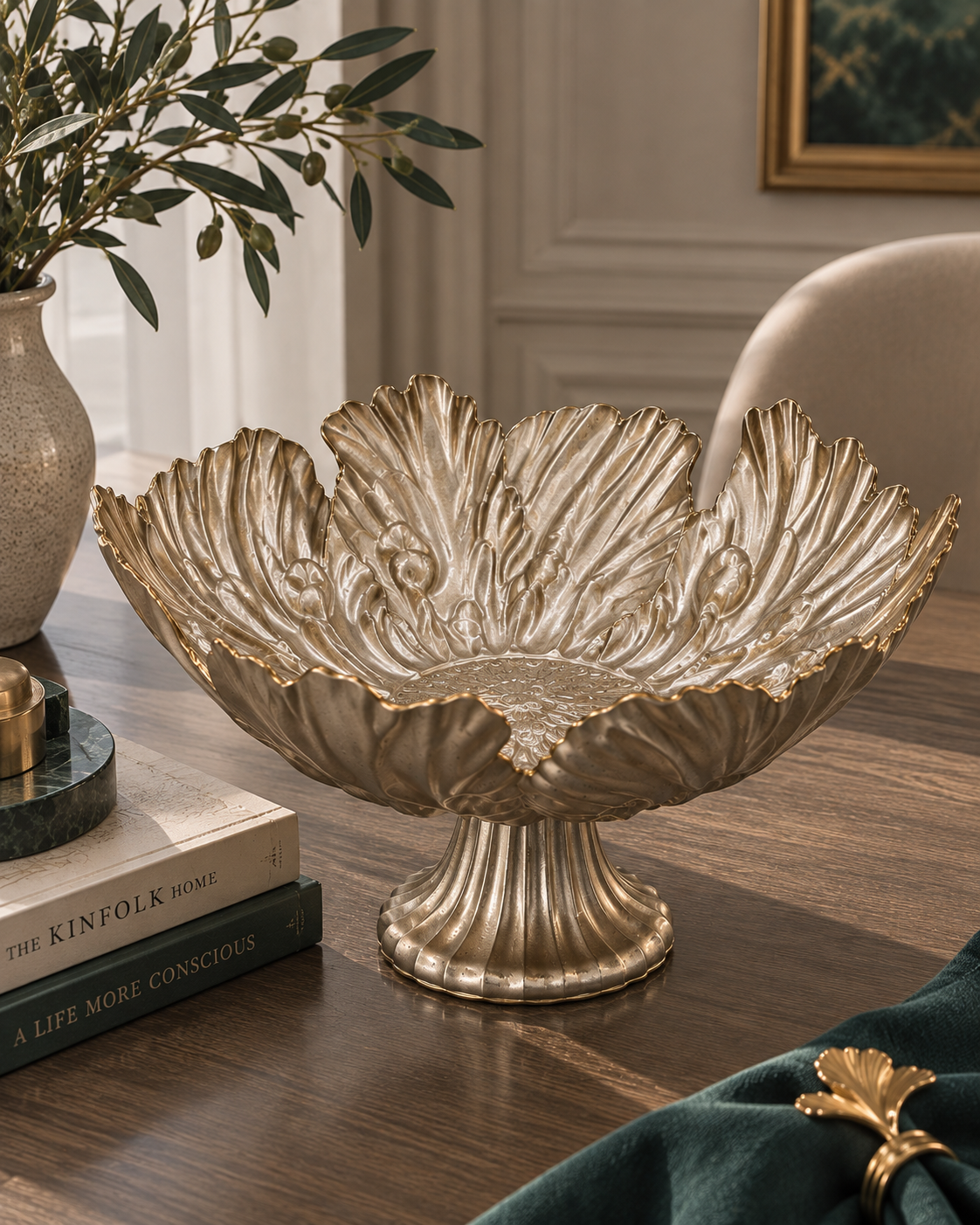 Majestic Leaf Design Centre Bowl