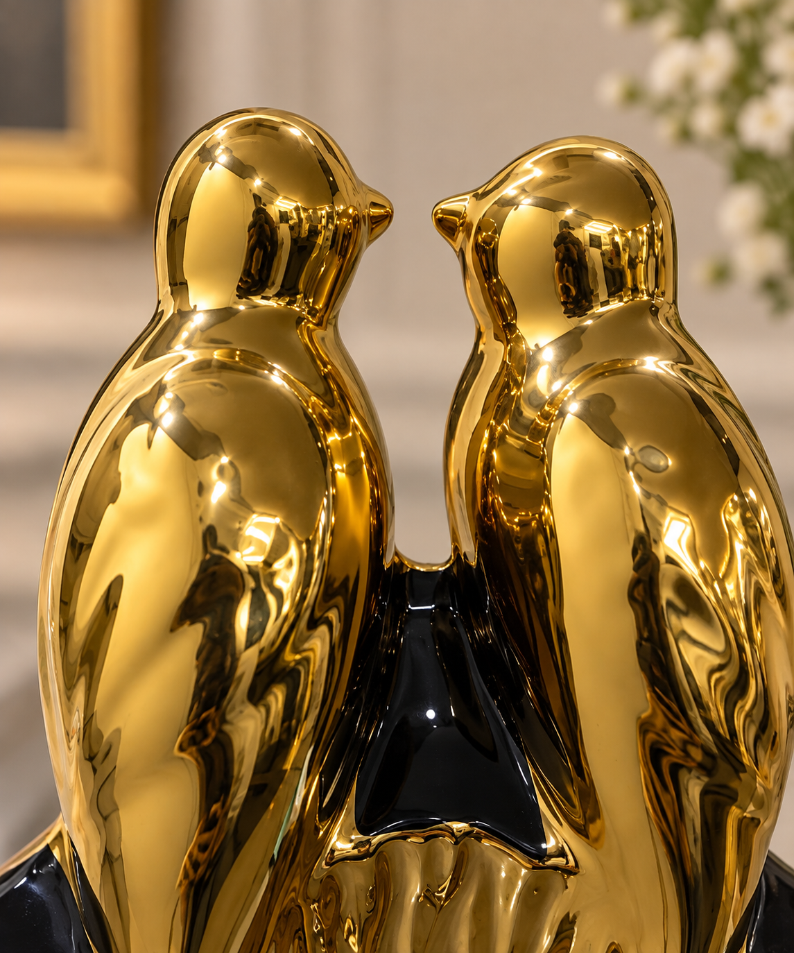 Golden Twin Bird Bond Showpiece