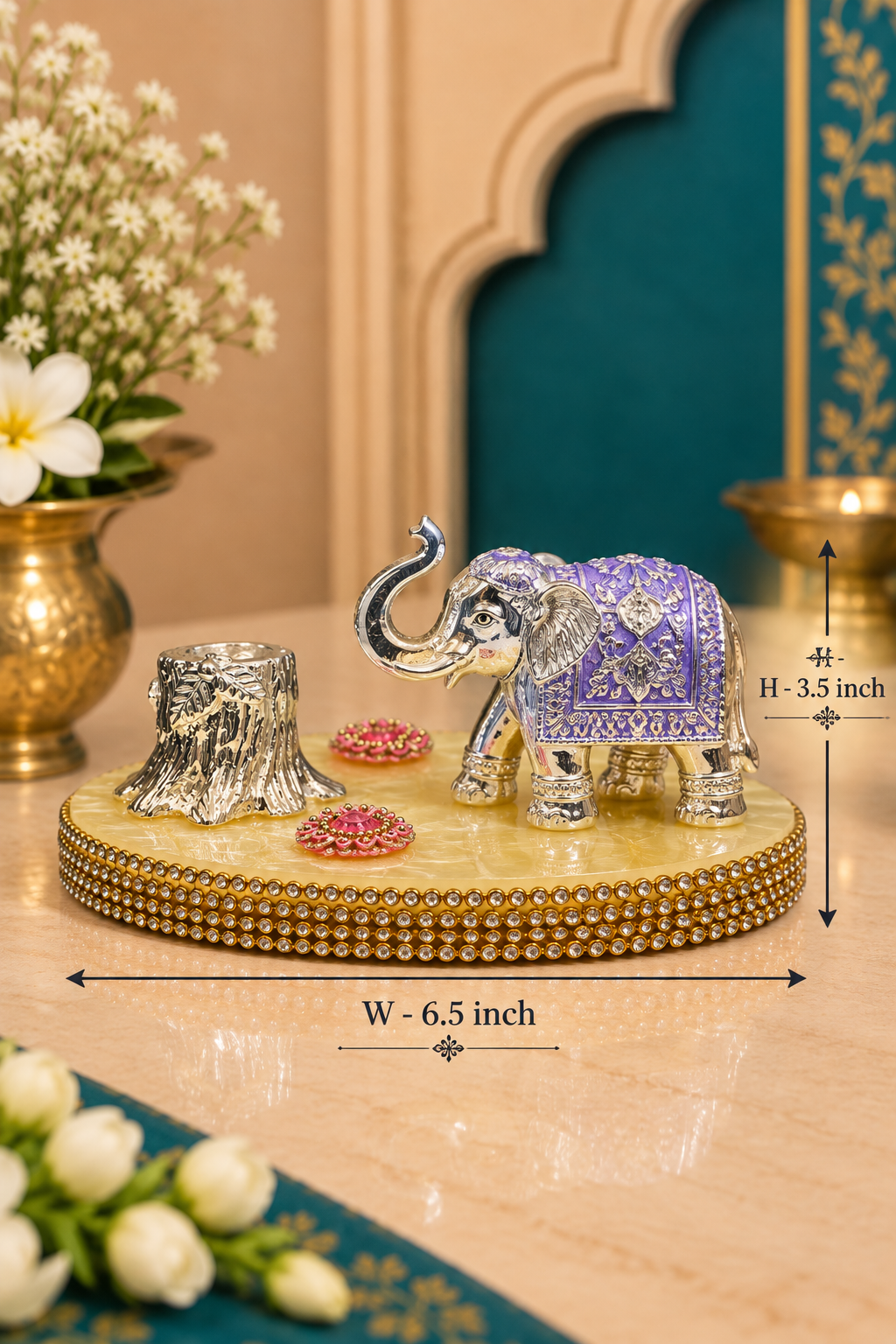 Gajraj Silver Plated Pen Stand