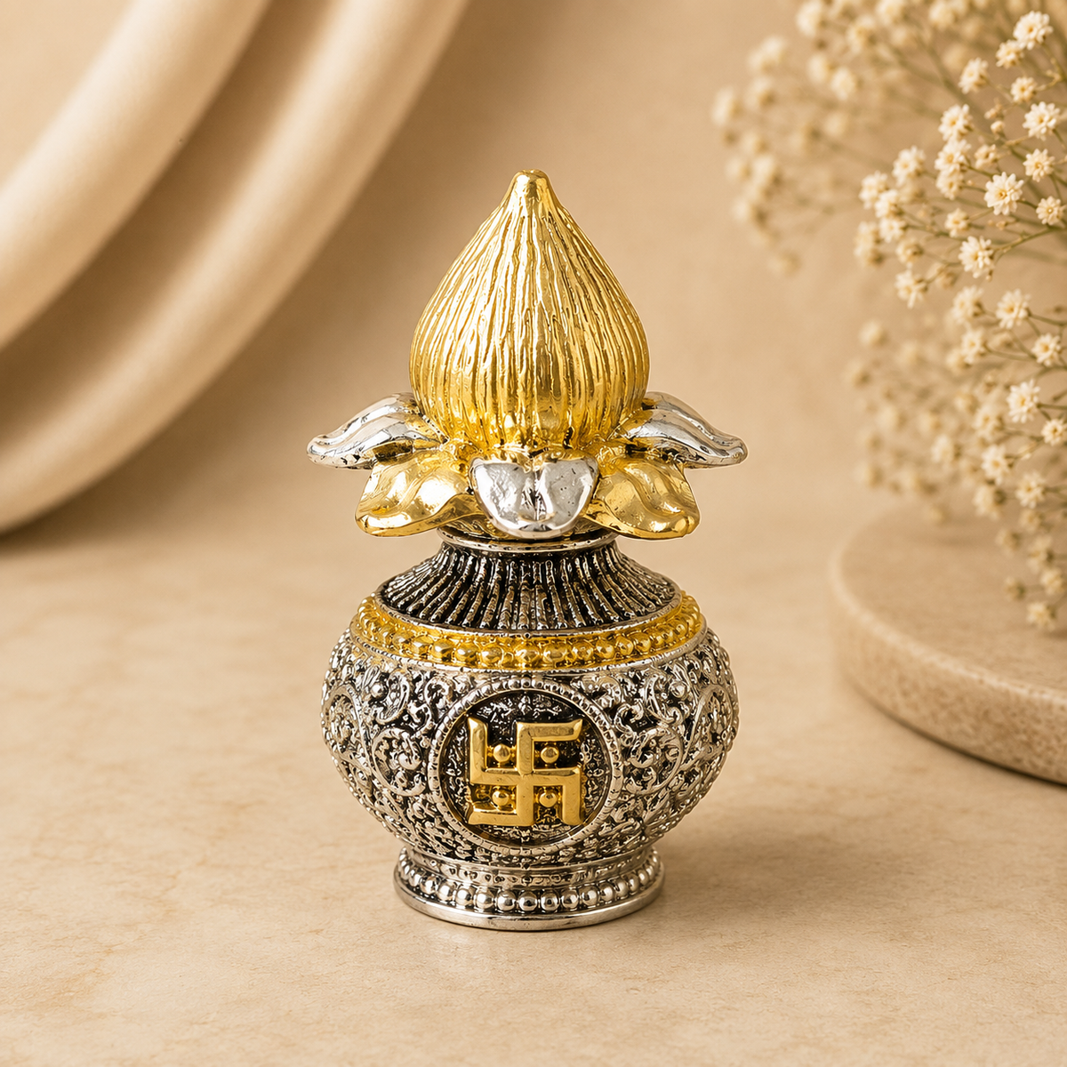 Ashirwaad Silver & Gold Plated Mini Kalash