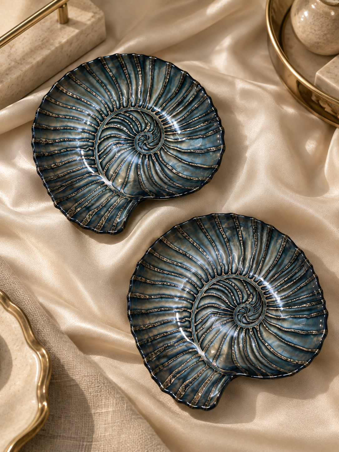 Teal Shell Duo Plate Set