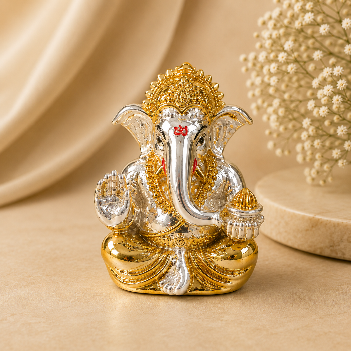 Mangal Murti Silver Plated Little Ganesha Idol