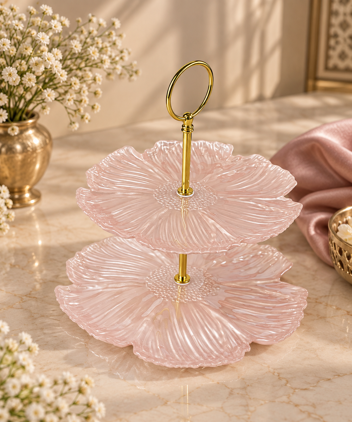 Rose Petal Two Tier Stand