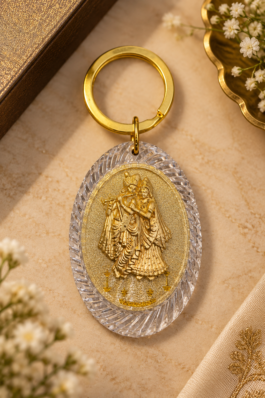 Divya Darshan Silver & Gold Plated Keychain