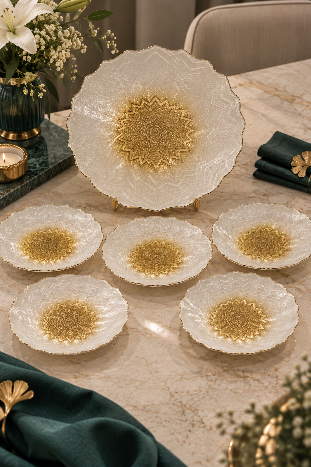 Mandala Radiance Snack Plates