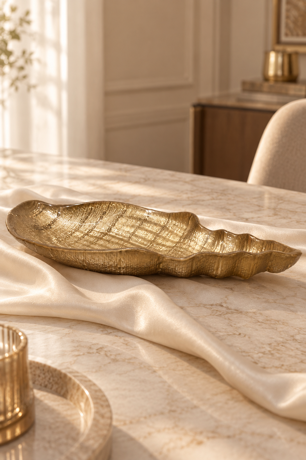 Golden Shankh Duo Plate Set