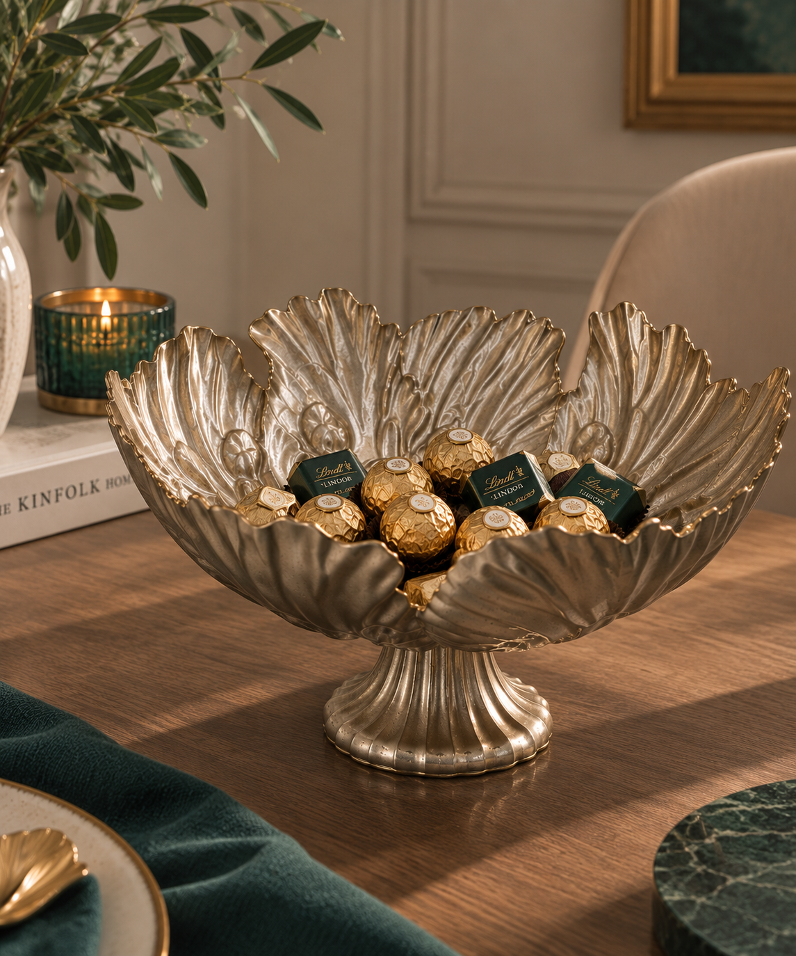 Majestic Leaf Design Centre Bowl