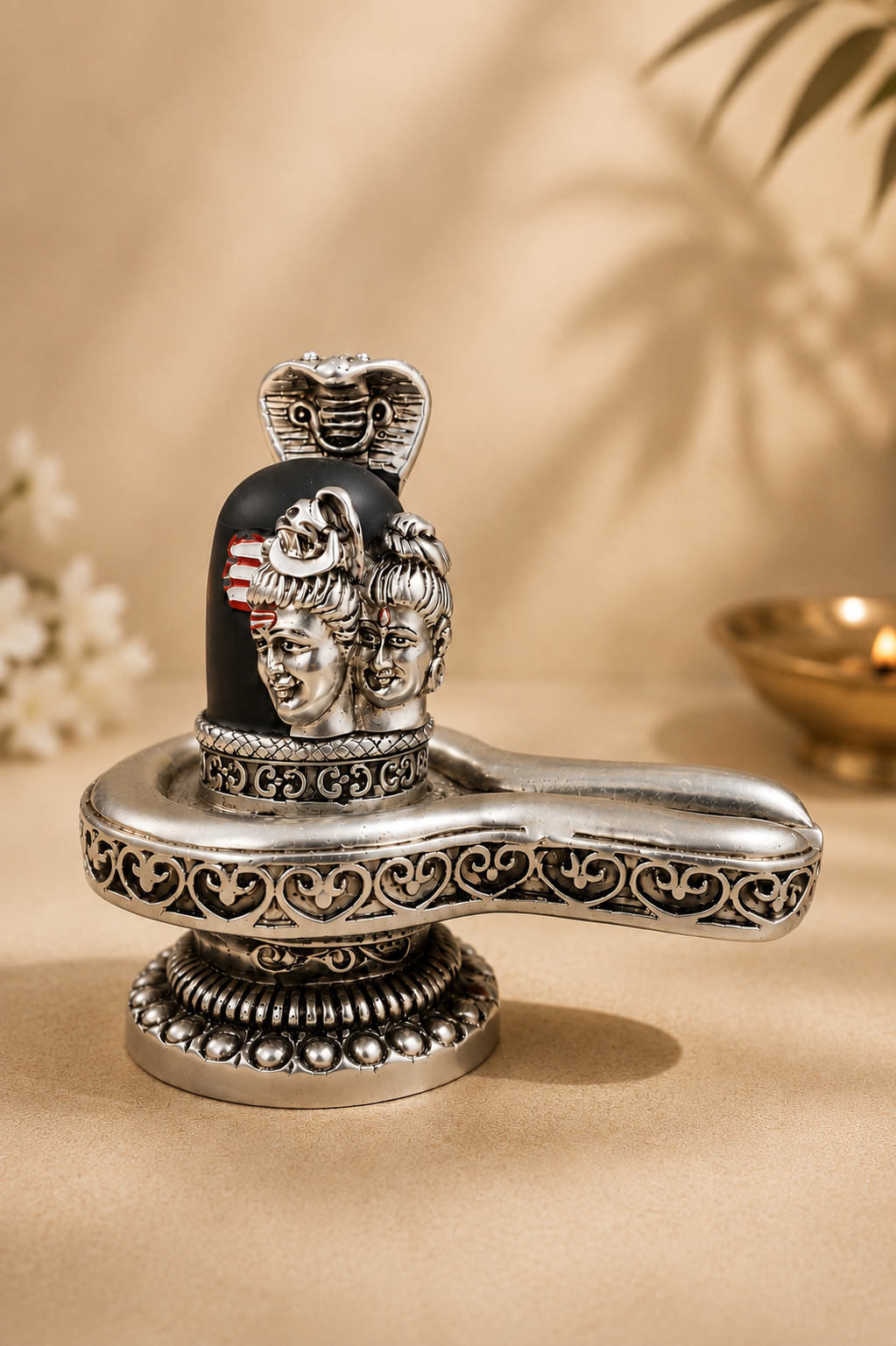 ShivShakti Silver Lingam