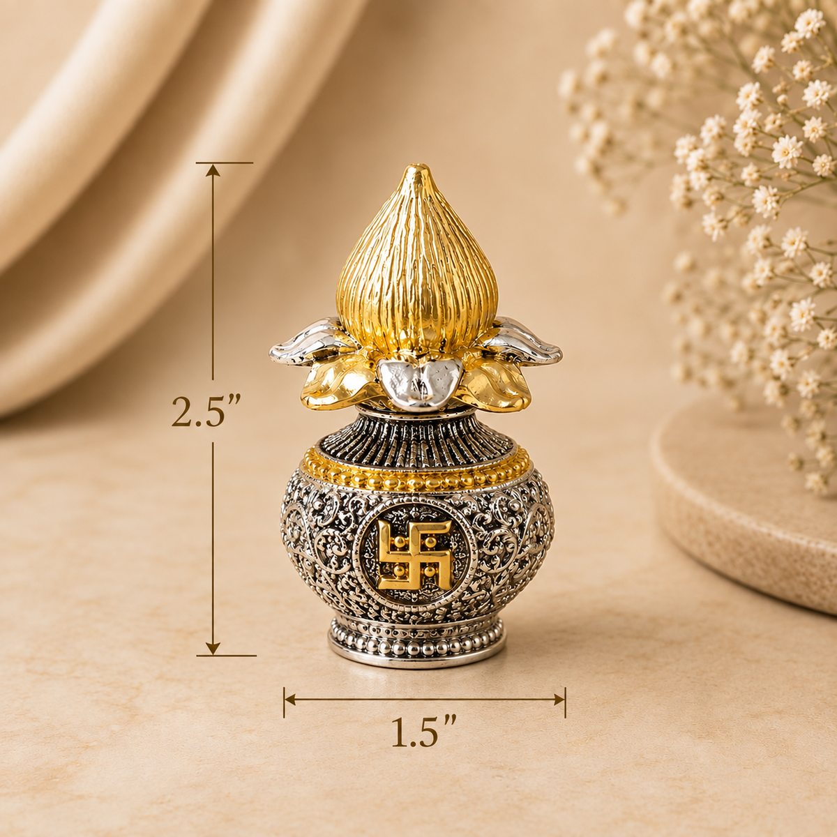 Ashirwaad Silver & Gold Plated Mini Kalash