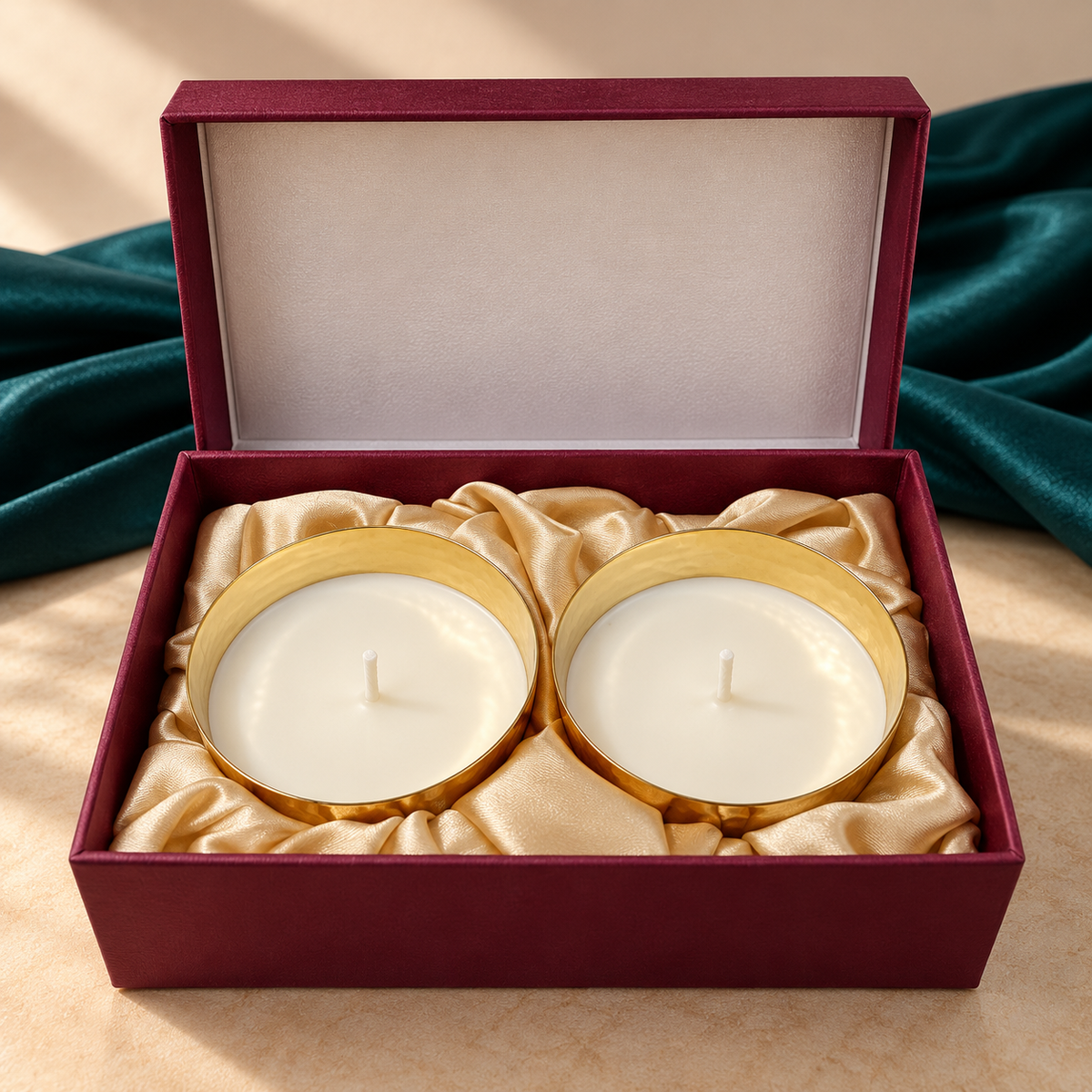 Hammered Gold Candle Set Of 2