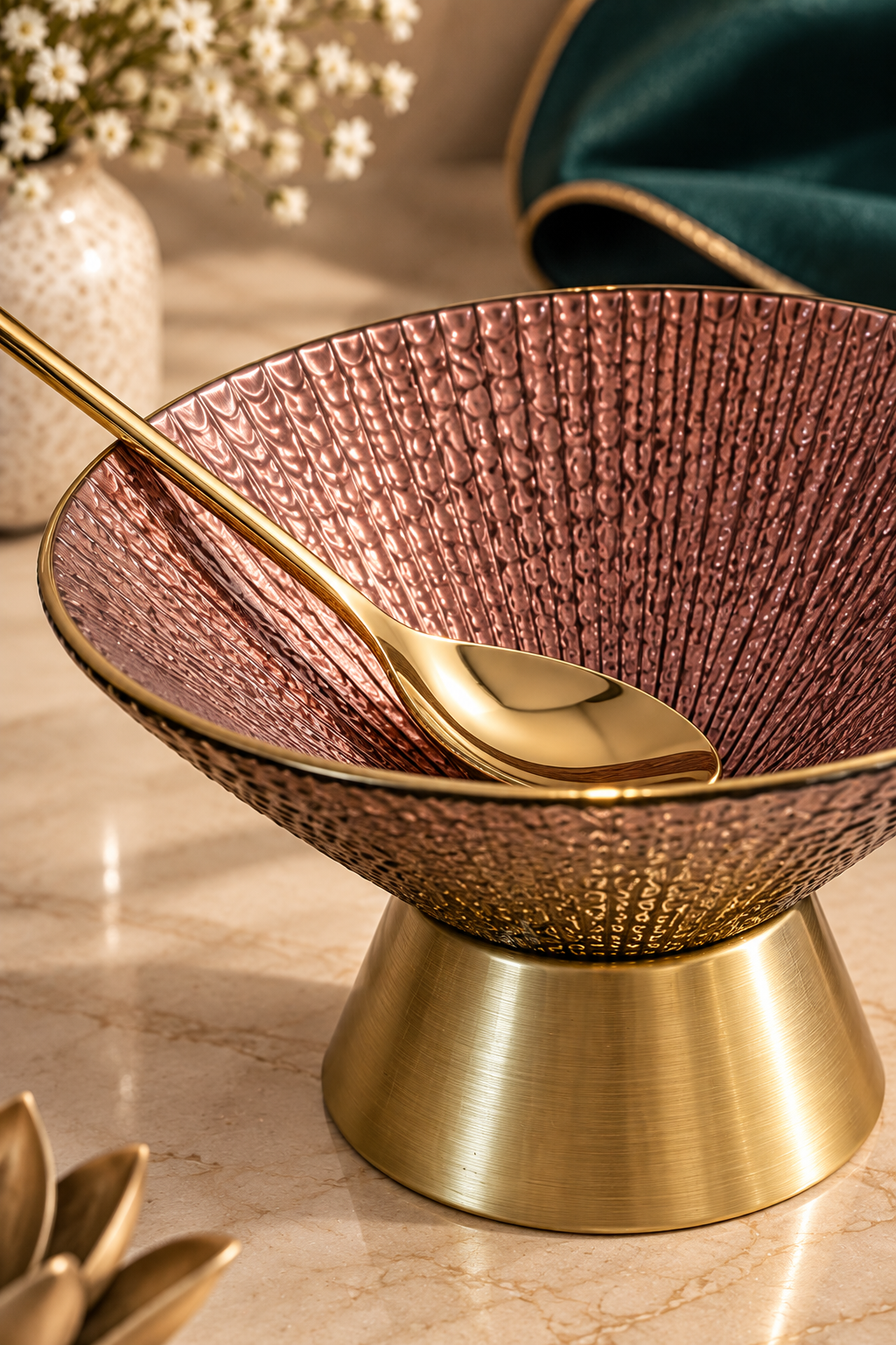 Amara Gold Pudding Set Of 6 With Spoon