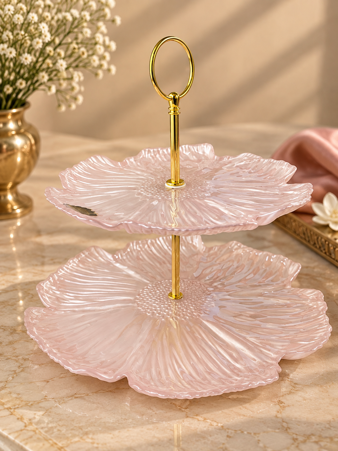 Rose Petal Two Tier Stand
