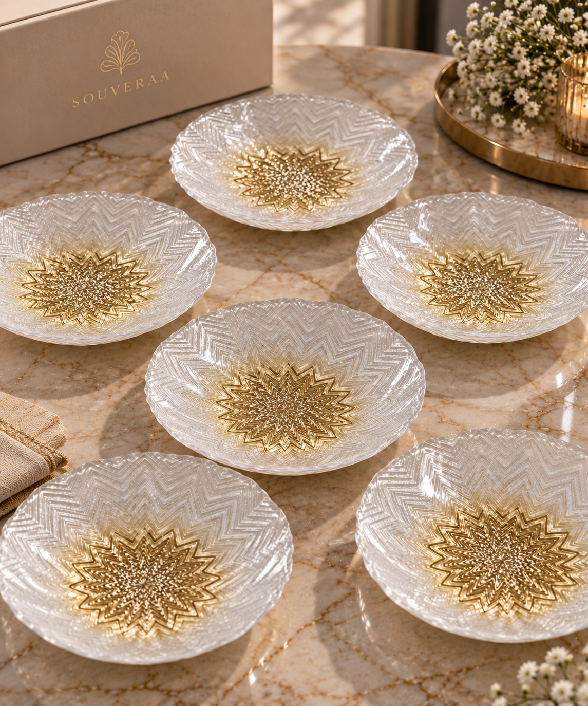 Mandala Radiance Snack Plates