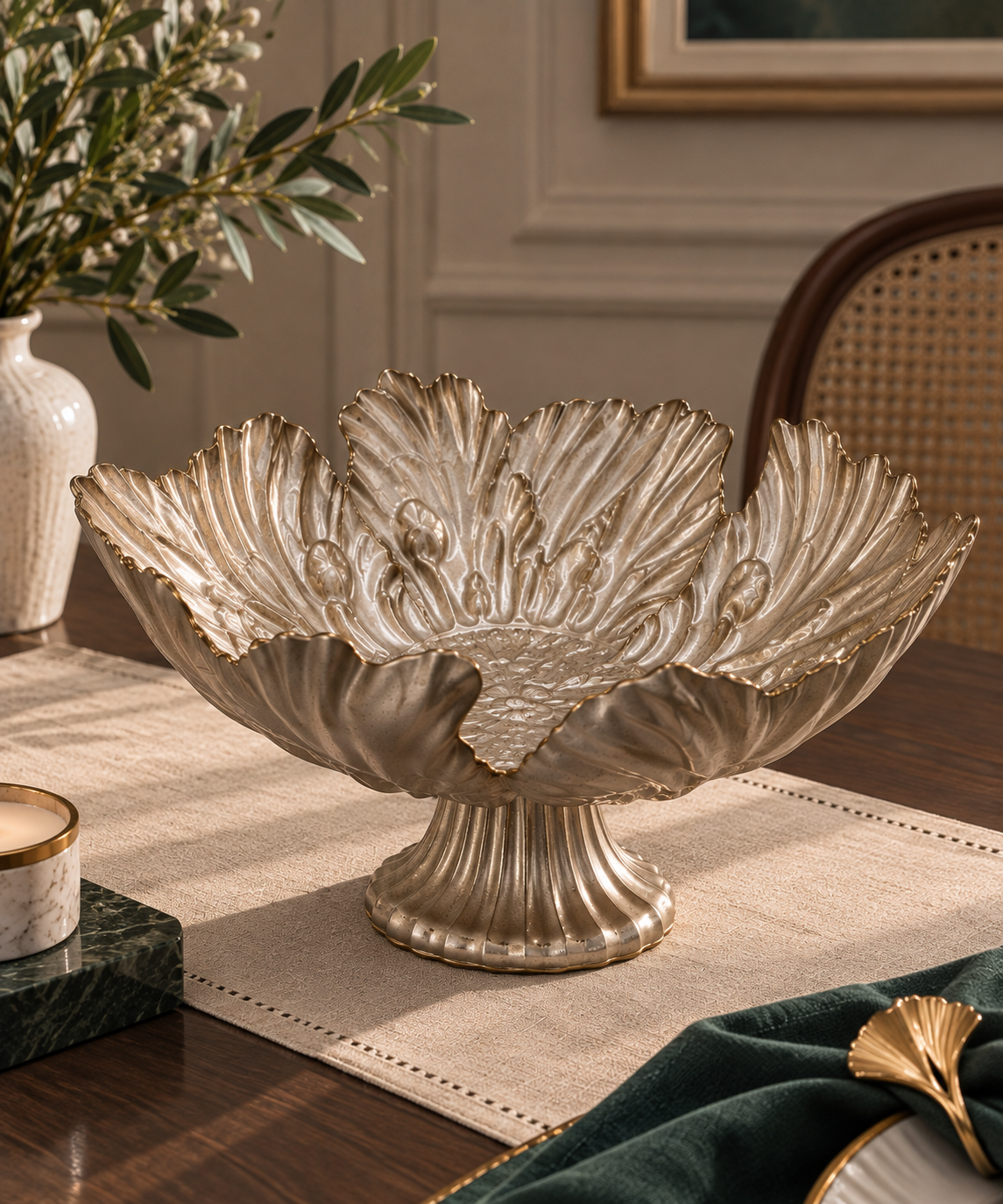 Majestic Leaf Design Centre Bowl