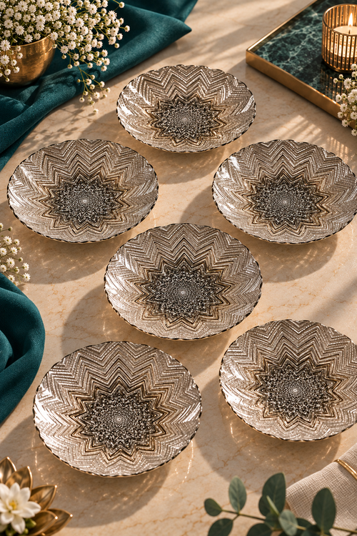 Copper Radiance Snack Plates Of 6