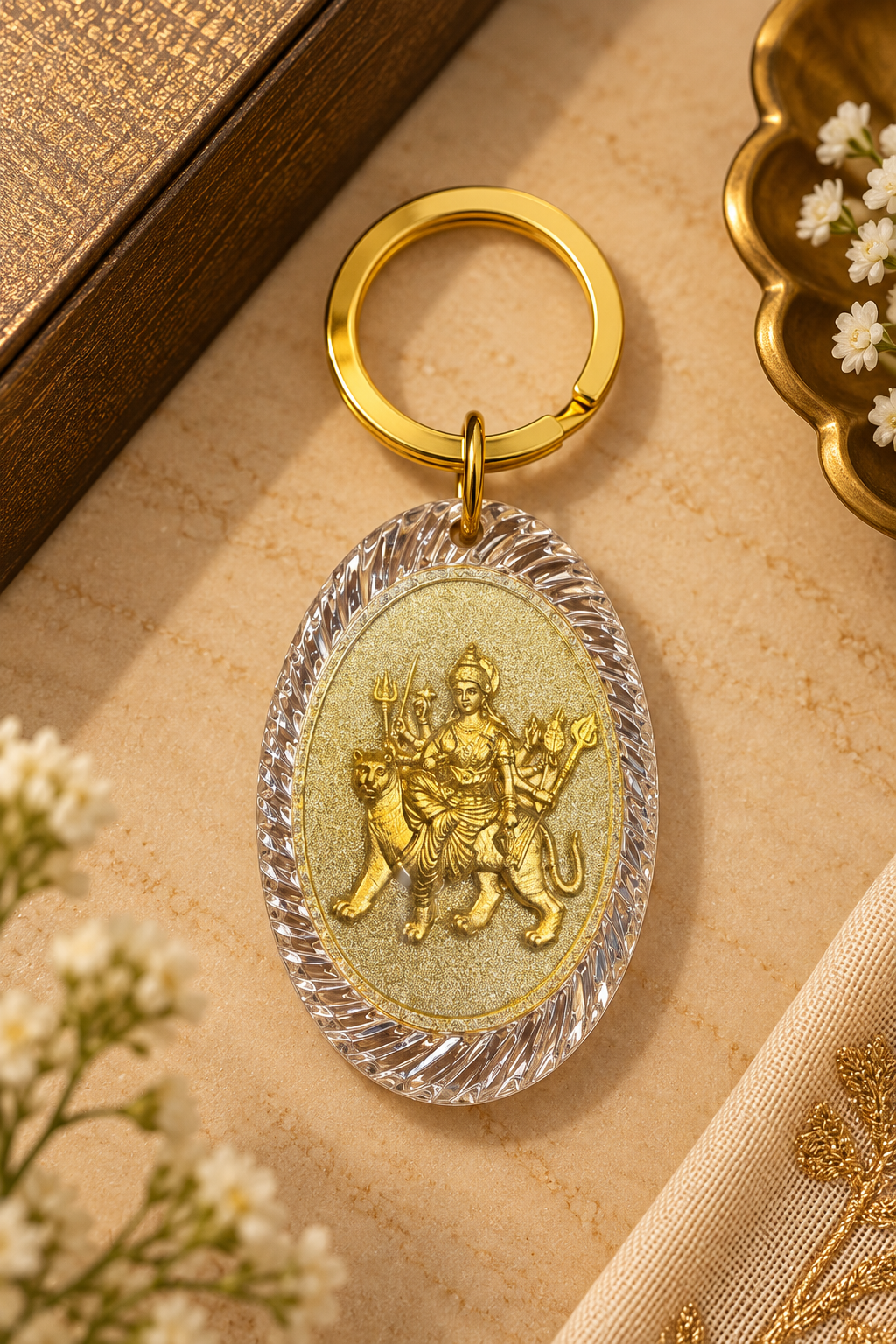 Divya Darshan Silver & Gold Plated Keychain