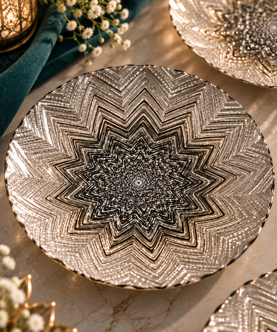 Copper Radiance Snack Plates Of 6