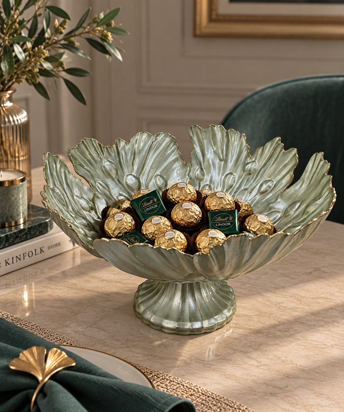Majestic Leaf Design Centre Bowl