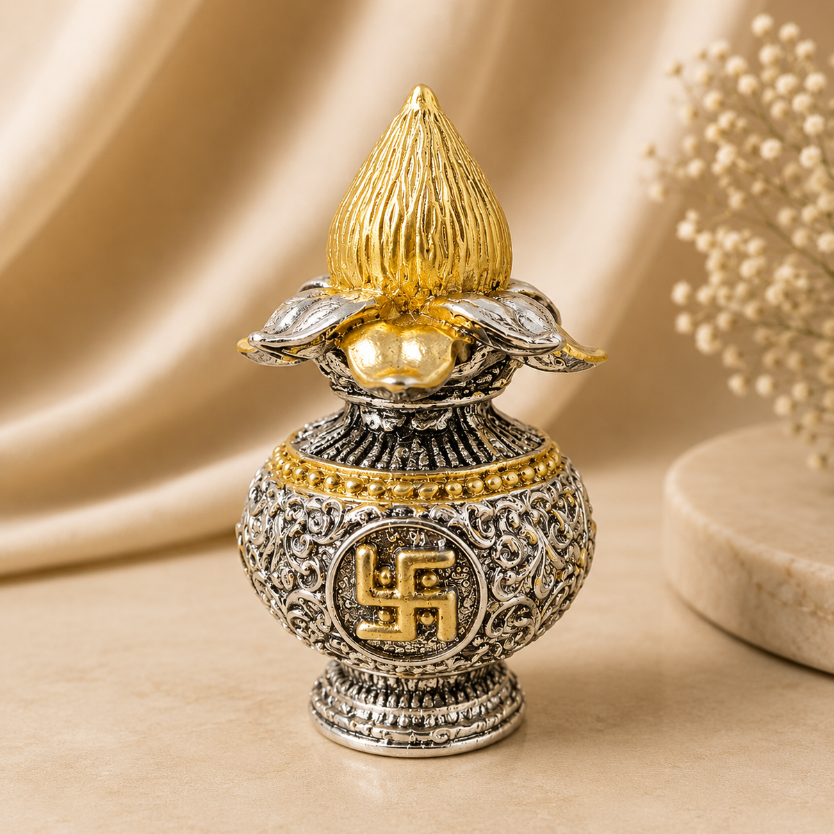 Ashirwaad Silver & Gold Plated Mini Kalash