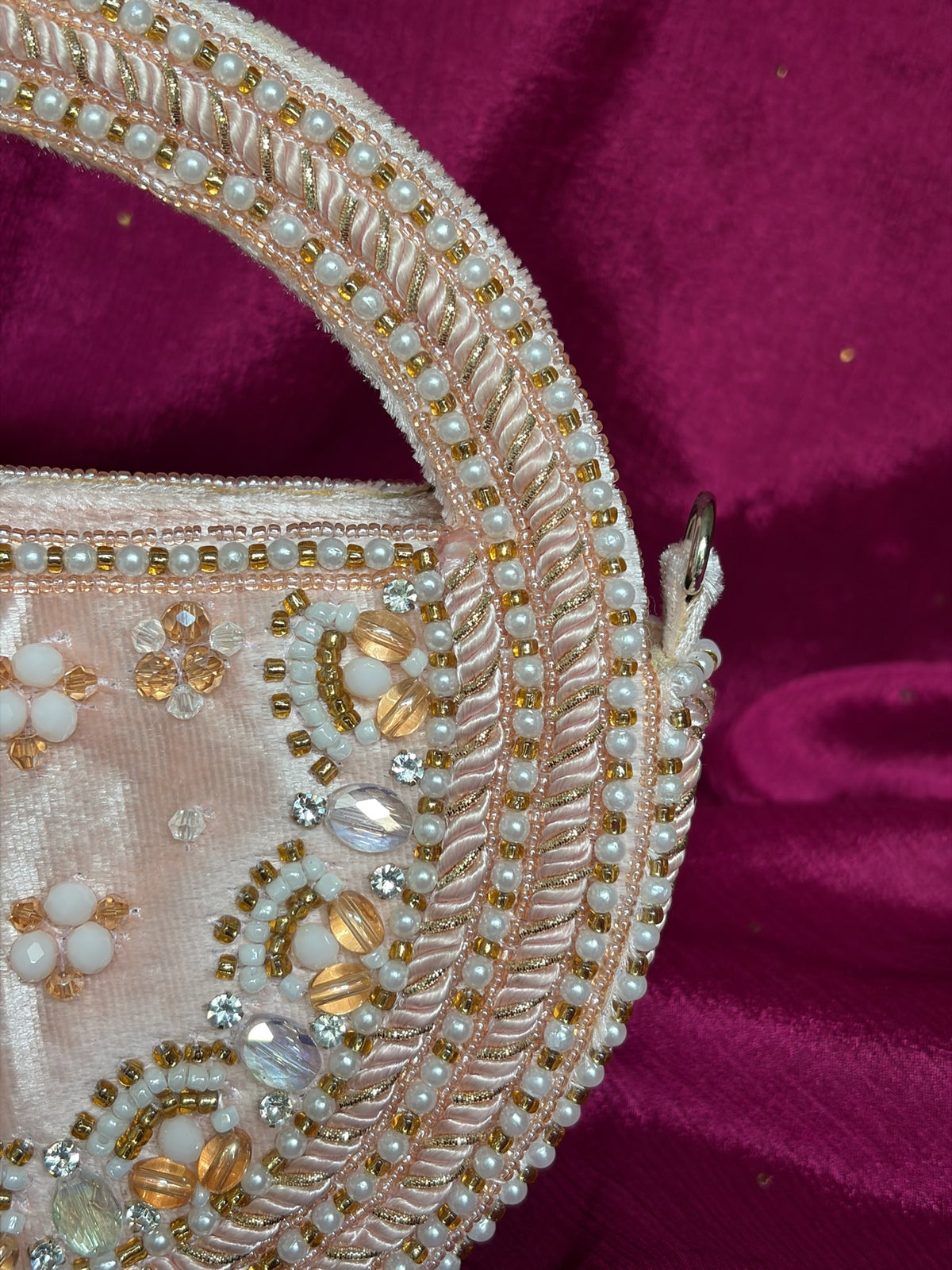 Ivory Maharani Pearl Round Bag