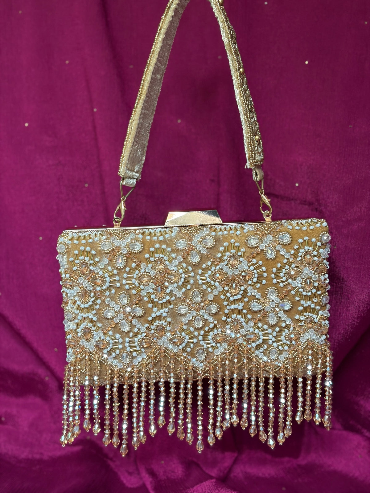 Golden Cascade Clutch Bag