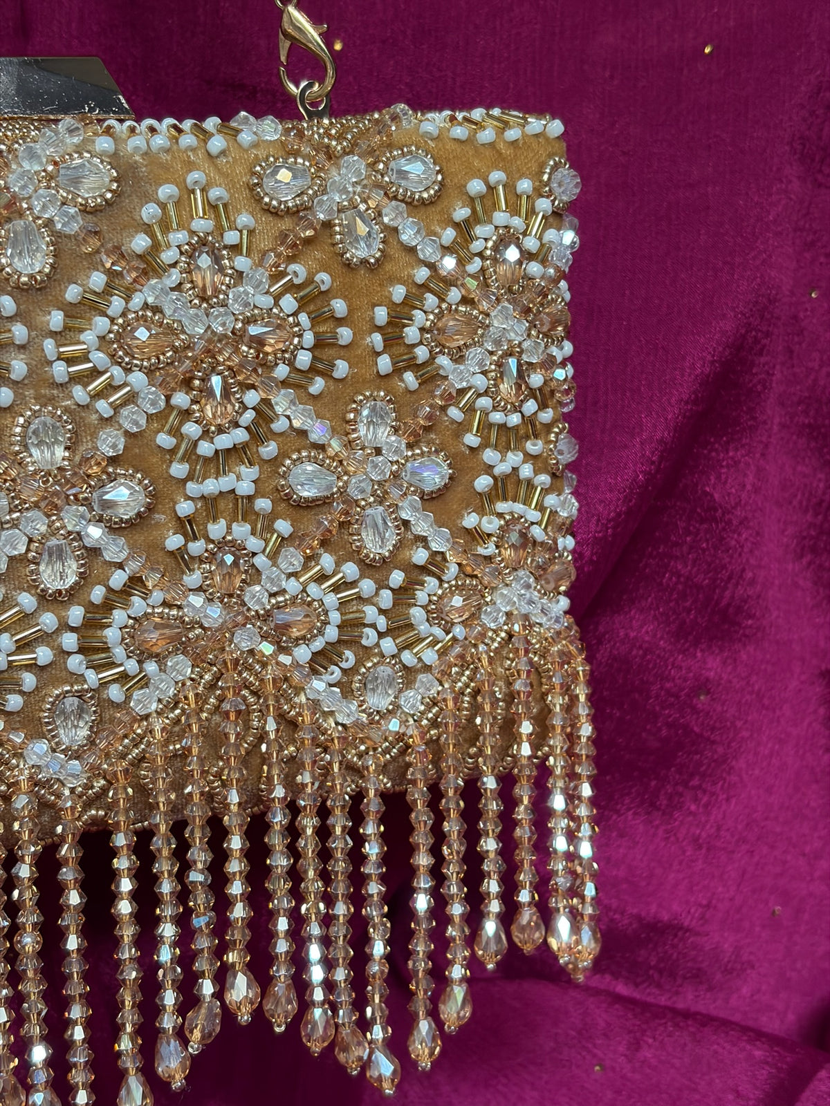 Golden Cascade Clutch Bag